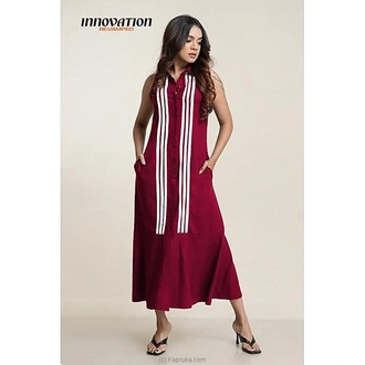 Super Linen Stripes Panel Maxi Dress Red Buy Clothing and Fashion Online for specialGifts