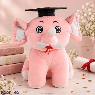 Blush Grad Elephant Teddy - 12 Inch Buy Soft and Push Toys Online for specialGifts