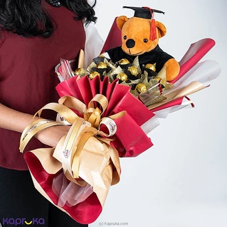 Graduation Teddy Flower Bouquet - Chocolate Gift Sri Lanka  Online for none