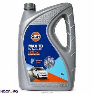 Gulf Max Td Petrol Engine Oil [4L] - G-23101094022000 Buy Automobile Online for specialGifts