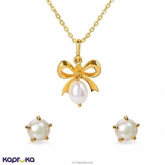 Mallika Hemachandra 22kt Gold Pendant And Ear Stud Set With Pear  Online for none