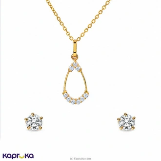Mallika Hemachandra 22kt Gold Pendant And Ear Stud Set With Cubi  Online for none