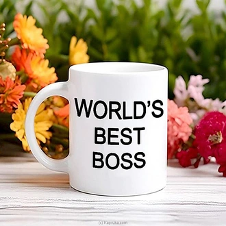 World's Best Boss Printed Ceramic Mug at Kapruka Online
