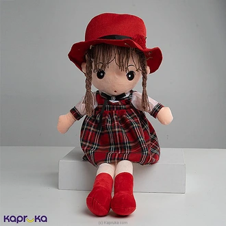 Red Plaid Dress Sun Hat Rag Doll - 75 Cm Buy Soft and Push Toys Online for specialGifts