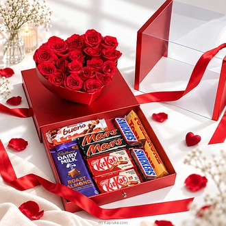 Luxury Red Rose Heart Gift Box With Assorted Chocolates Buy New Additions Online for specialGifts