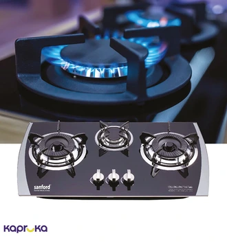 Sanford Extra Hard Tempered Glass Top 3 Burner Pantry Top Gas Cooker - SF 5404GC Buy Online Electronics and Appliances Online for specialGifts