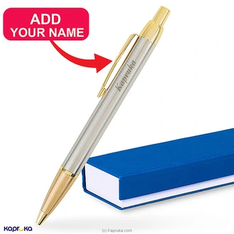 Personalized Signature Pen Silver With Gold Trim - Click-Type Buy personalized gifts Online for specialGifts