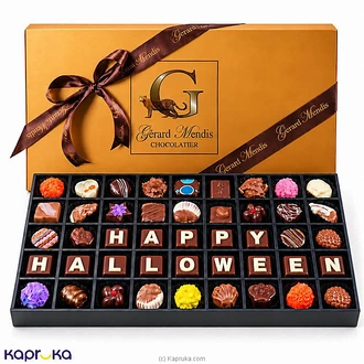 HAPPY HALLOWEEN 45 PIECE CLASSIC WOODEN CHOCOLATE BOX Buy halloween Online for specialGifts