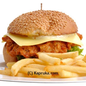 Crispy Chicken Burger With Cheese  Online for none