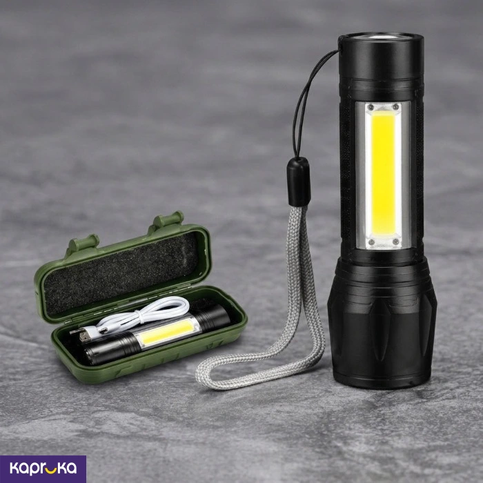 Rechargeable Cob Led Plastic Flashlight