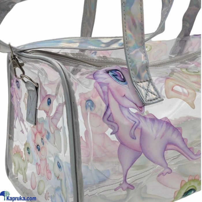 Fancy Dino Transparent Duffle Bag For Girls