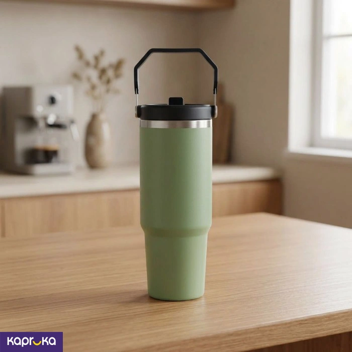 Stainless Steel Insulated Green Travel Tumbler 890ml
