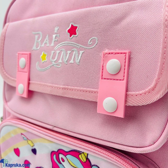 School Bag Stylish Unicorn Design With 2 Pockets Pink