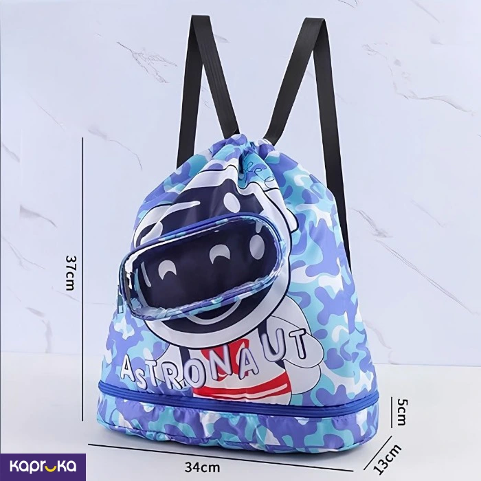Astronaut Design Kids Swimming Bag Blue