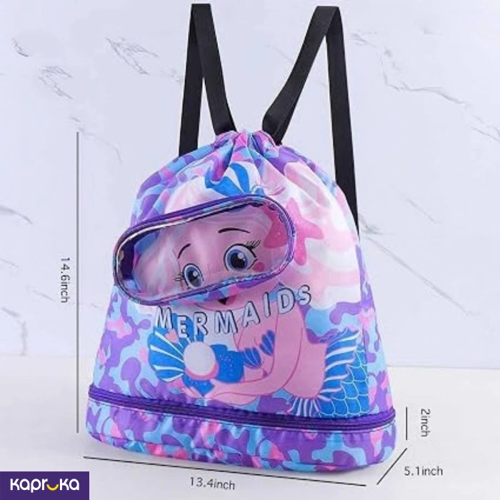 Mermaid Design Kids Swimming Bag Purple