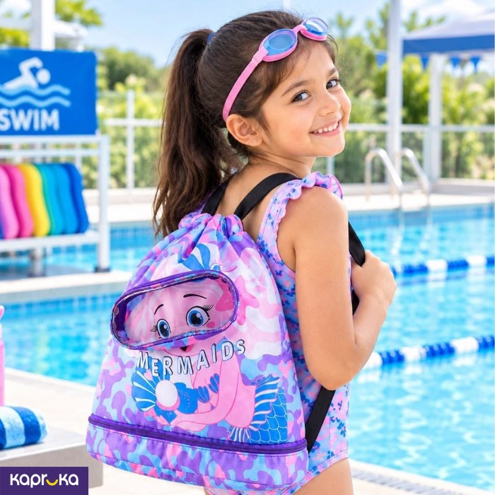 Mermaid Design Kids Swimming Bag Purple