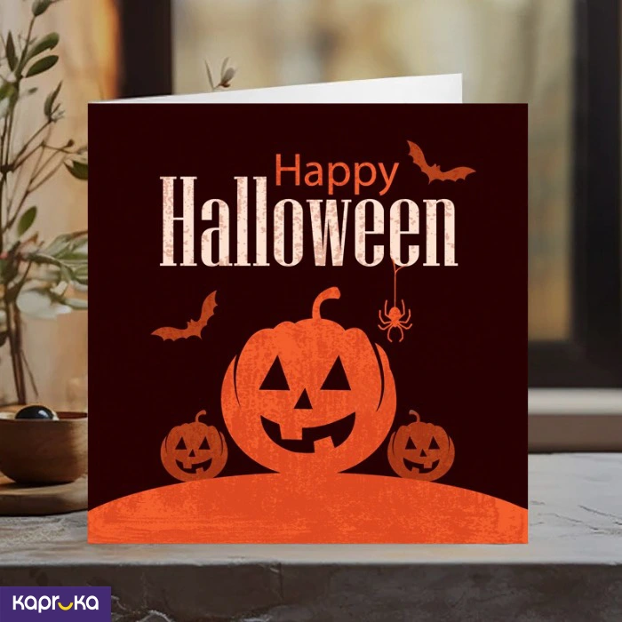 Happy Halloween Greeting Card 5x5 Print On Shine Glitter Board