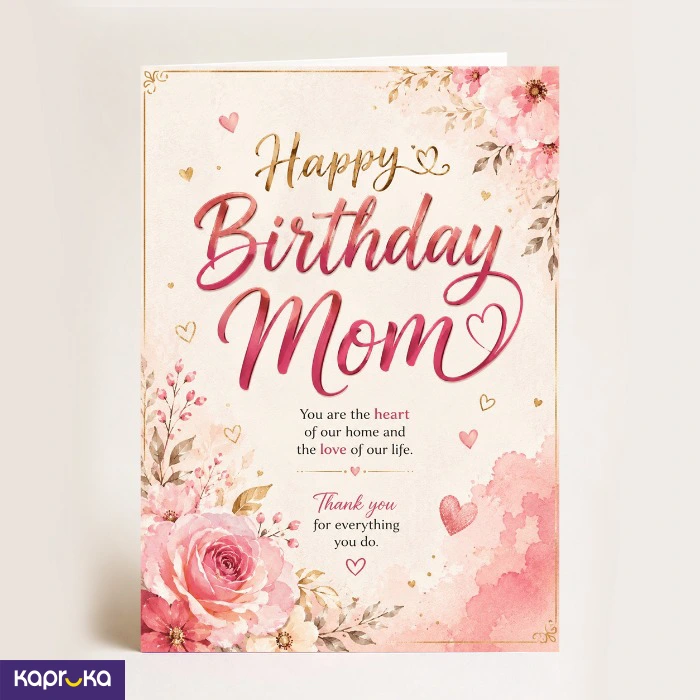 Happy Birthday Mom Floral Greeting Card