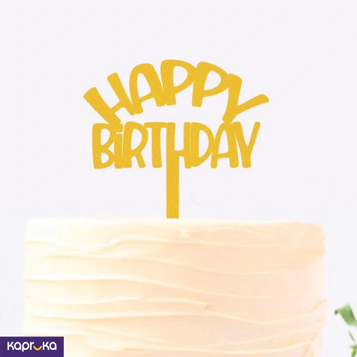 Elegant Gold Birthday Cake Topper