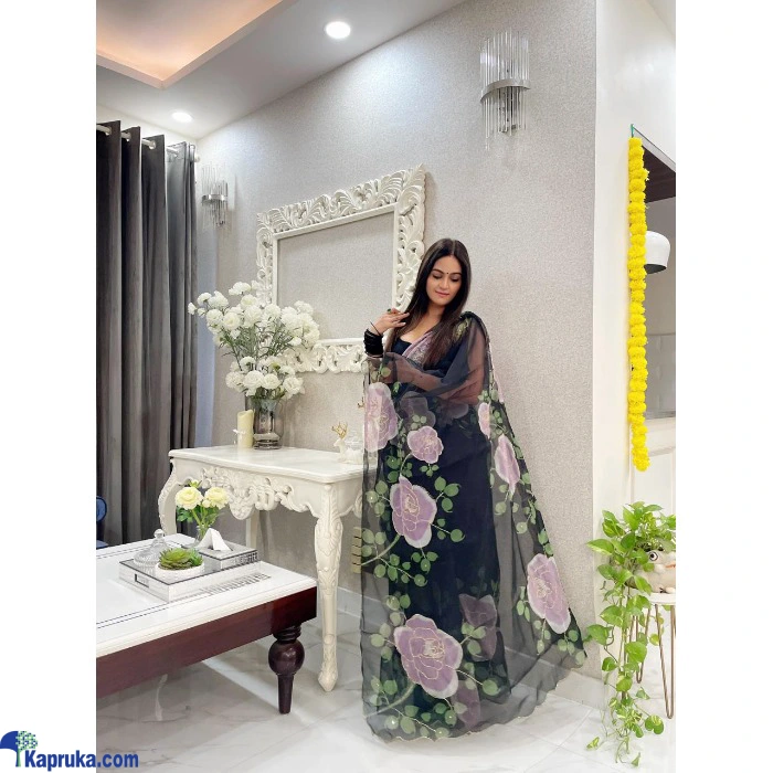 Pure Soft Organza Silk Saree With Beautiful Floral Prints