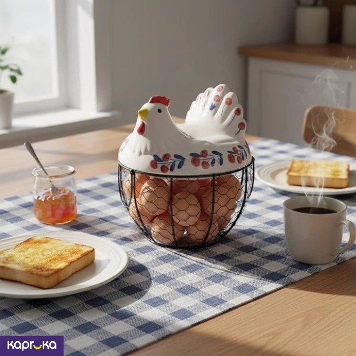 Chicken Egg Basket Metal Egg Storage Container For Fruit Farmhouse Vegetable