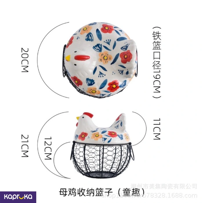 Chicken Egg Basket Metal Egg Storage Container For Fruit Farmhouse Vegetable