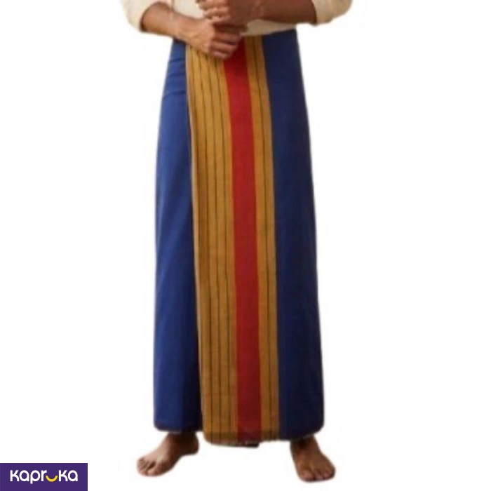 Homins Handloom Gents Sarong Emperor Collection Royal Blue Golden Yellow Red
