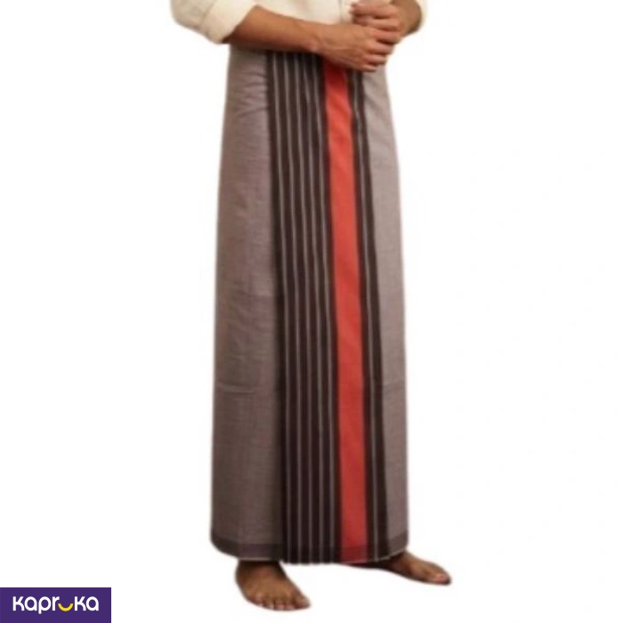 Homins Handloom Gents Sarong Emperor Collection Silver Black Red
