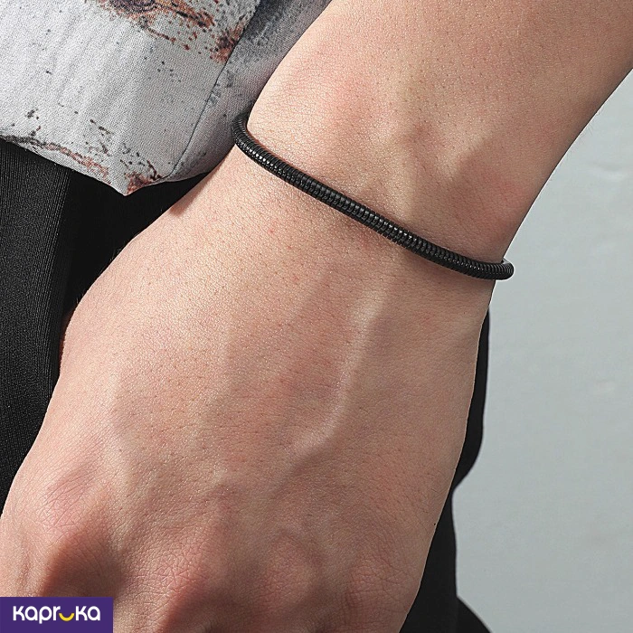 Stainless Steel Black Snake Chain Bracelet For Men