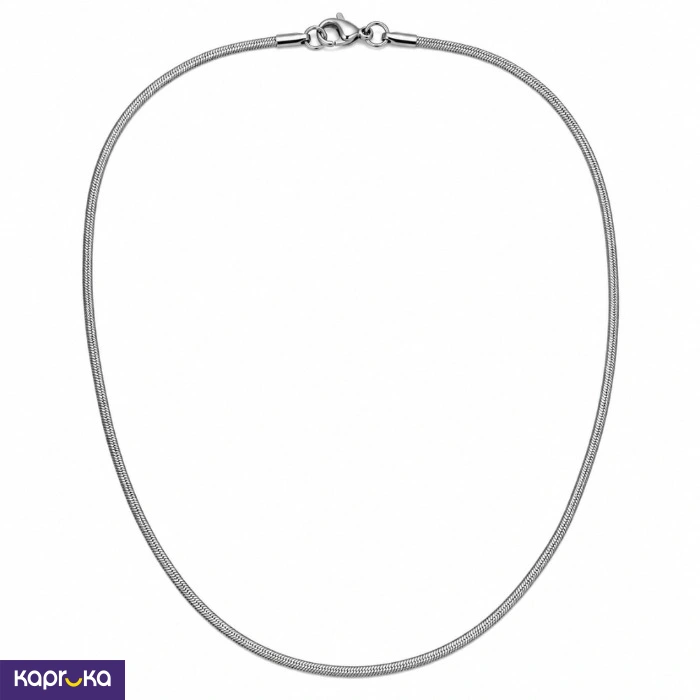 Stainless Steel Silver Plated Flat Chain Necklace
