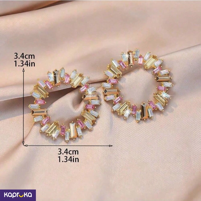Multi Colour Rhinestone Cocktail Earrings