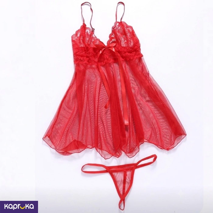 Red Babydoll Sexy Lingerie Dress 2pc Size Xl