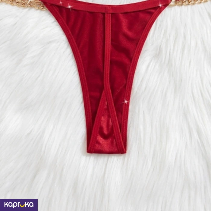 Romantic Cupid Burgundy Heart Lingerie Set 2 Pieces Size L