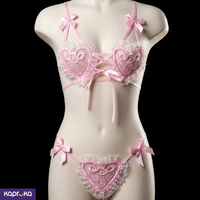 Romantic Pink Mesh Lace Cupid Sexy Lingerie For Womensize M