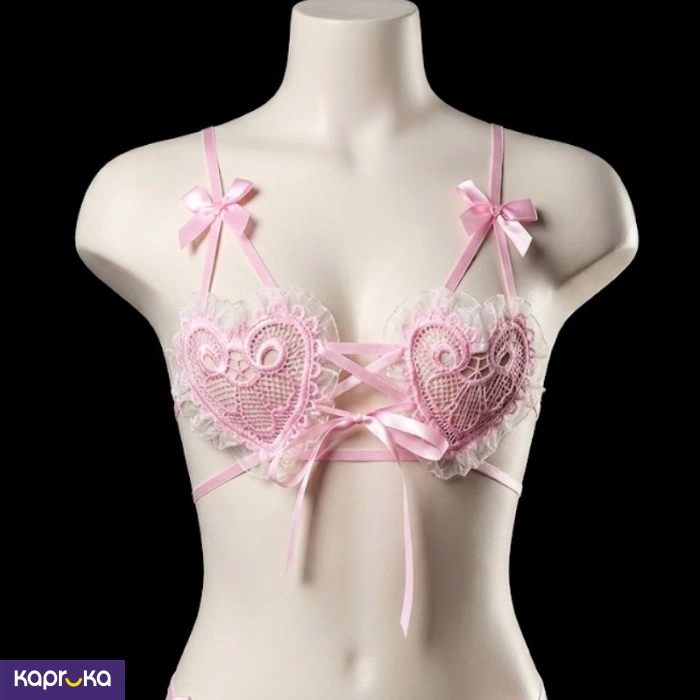 Romantic Pink Mesh Lace Cupid Sexy Lingerie For Womensize M