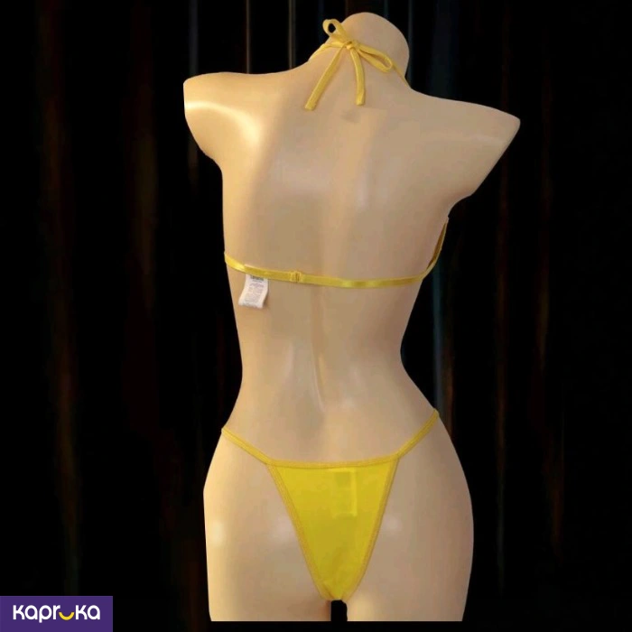 Sunny Yellow Cut Out Bow Lingerie Set 2pc For Women Size L