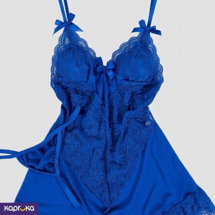 Royal Blue Spaghetti Straps 2pc Lace Lingerie Set Size M