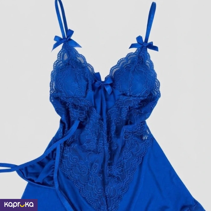 Royal Blue Spaghetti Straps 2pc Lace Lingerie Set Size M