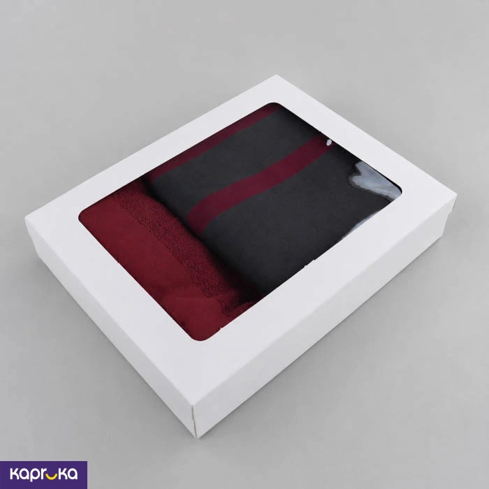 Maroon Towel With Matching Sarong