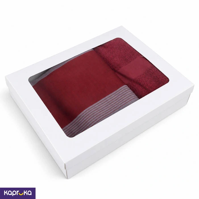 Maroon Towel With Matching Sarong