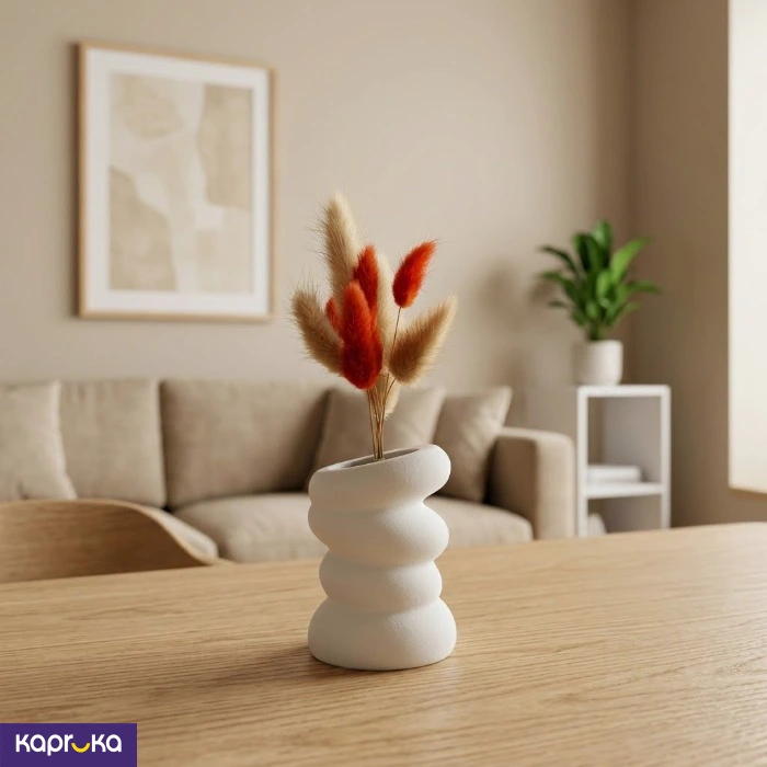 Nordic Cloud Vase With Dried Pampas