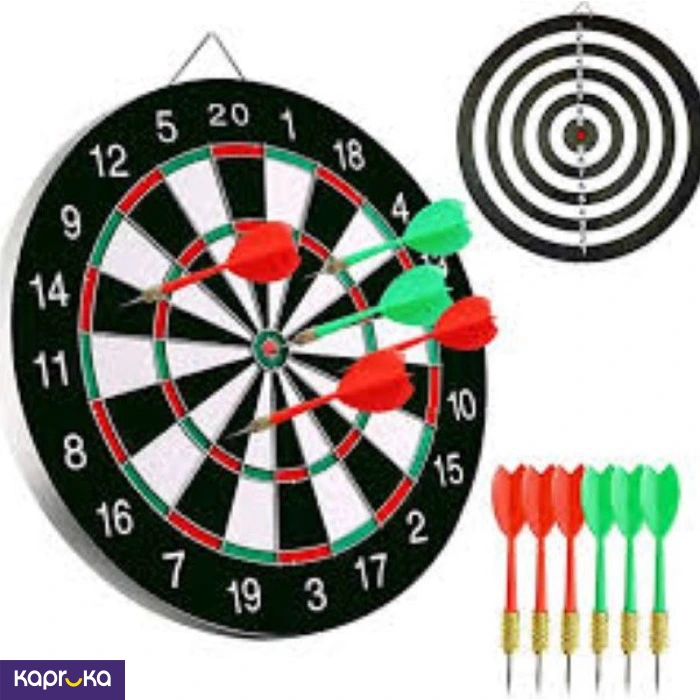 Dart Board 17 Inches Double Side With 6 Metal Darts Pd
