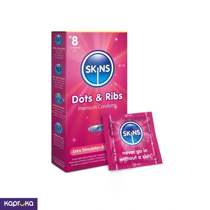 Skins UK Condoms Dots Ribs 8 Pack