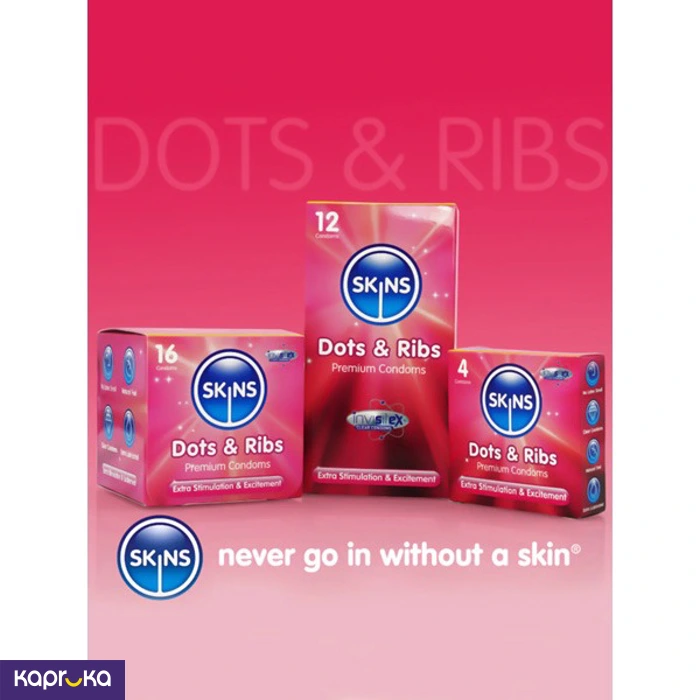 Skins UK Condoms Dots Ribs 8 Pack