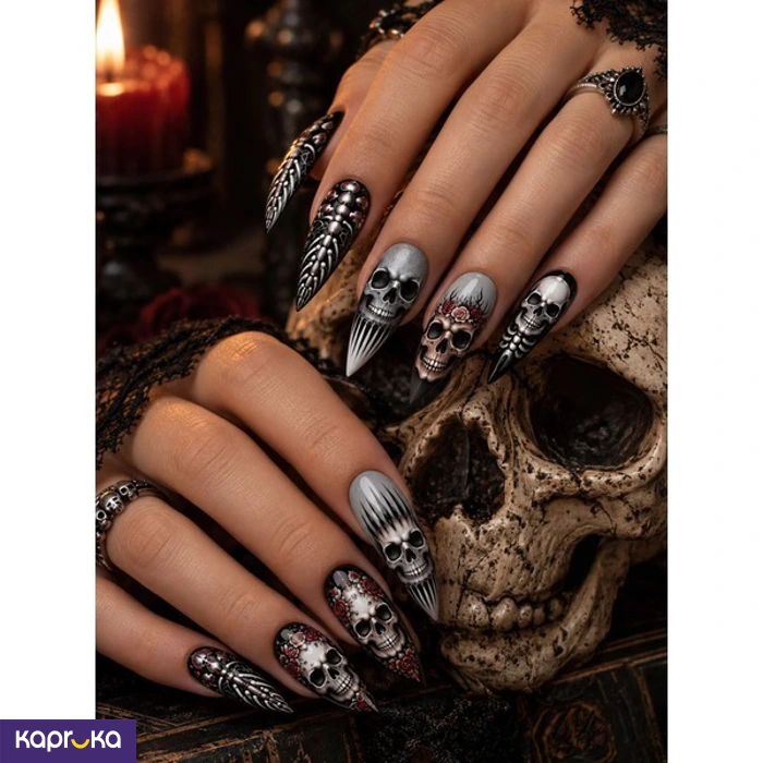 Diva Press On Nails Halloween Edition Skelly Boo