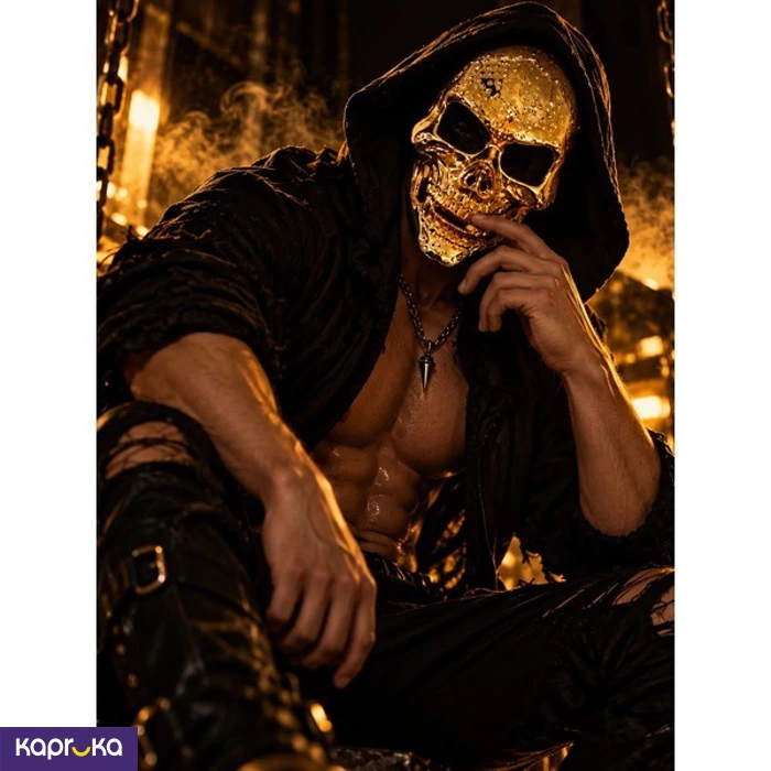 Bling Bling Boo Skull Mask Gold For Halloween