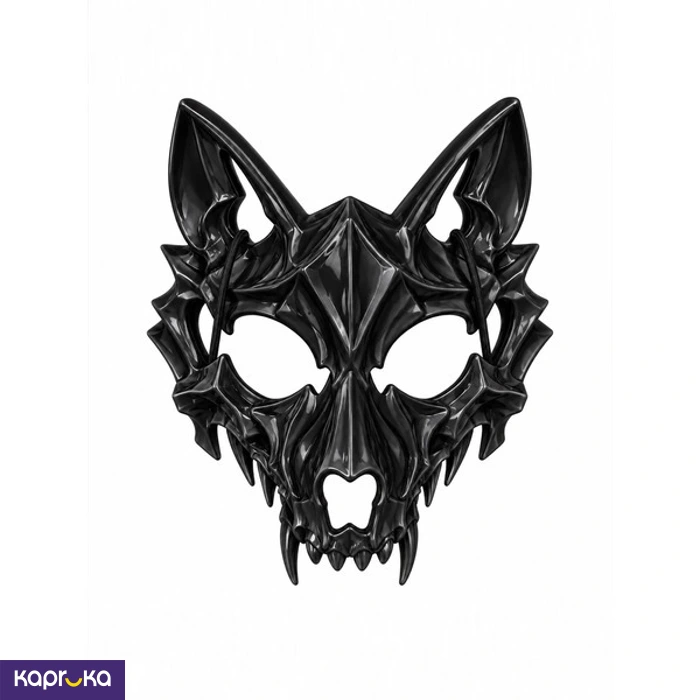 Kitsune Killer Mask Black For Halloween