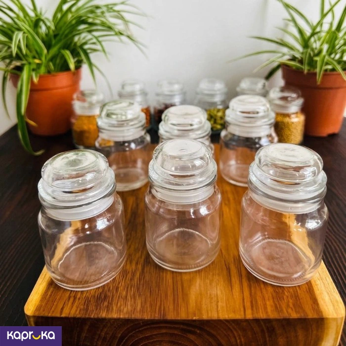 Glass Spice Bottle 6 Pcs Set