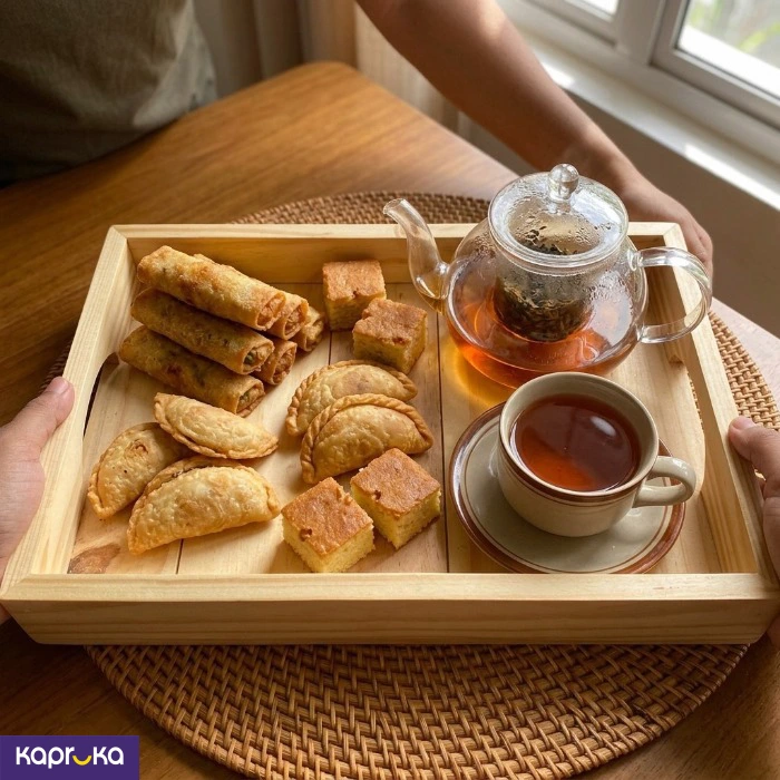 Handcrafted Pine Wood Serving Organizer Tray