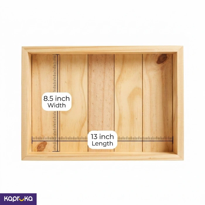 Handcrafted Pine Wood Serving Organizer Tray